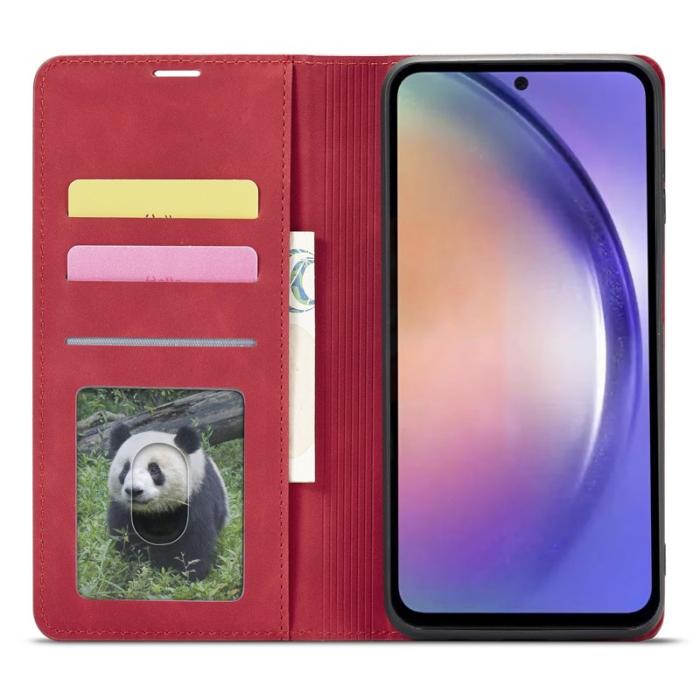 FORWENW - FORWENW Fantasy Series Samsung Galaxy A54 Fodral Äkta läder - Röd