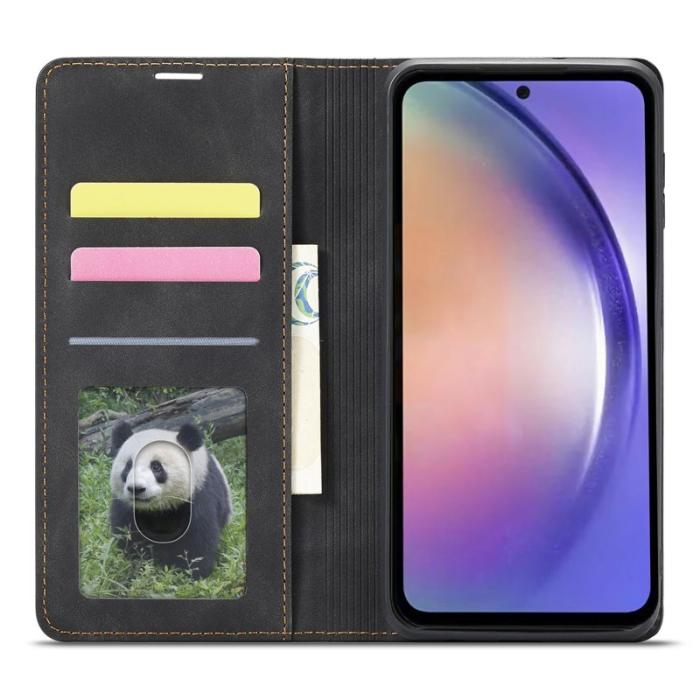 FORWENW - FORWENW Fantasy Series Samsung Galaxy A54 Fodral Äkta läder - Svart