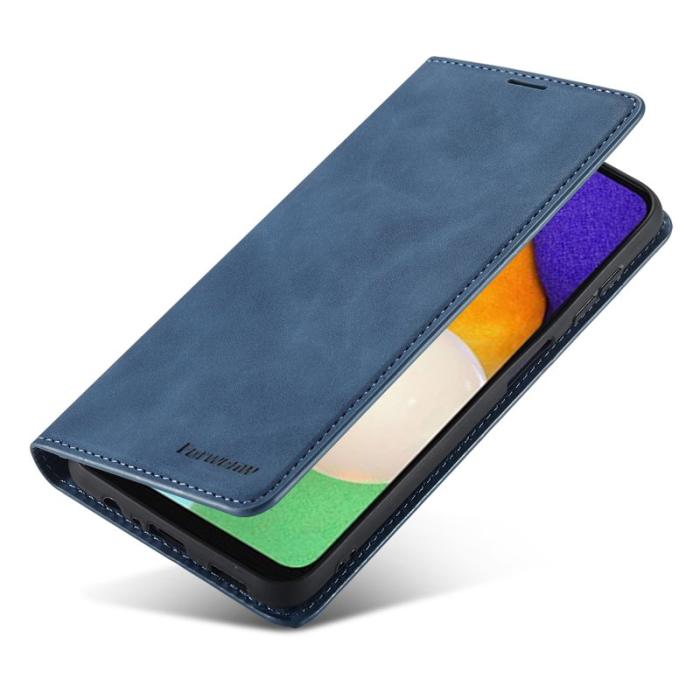 FORWENW - FORWENW Fantasy Series Samsung Galaxy S23 FE Fodral - Äkta läder - Blå