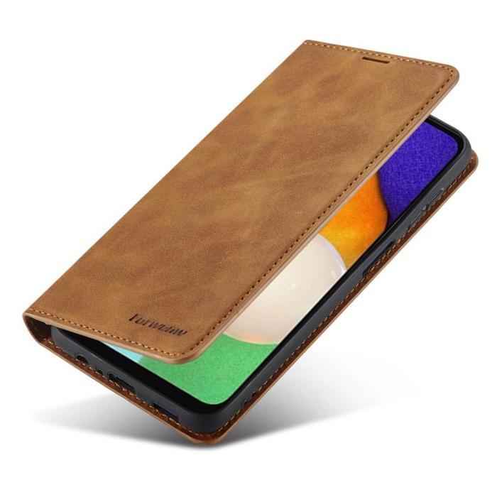 FORWENW - FORWENW Fantasy Series Samsung Galaxy S23 FE Fodral - Äkta läder - Brun