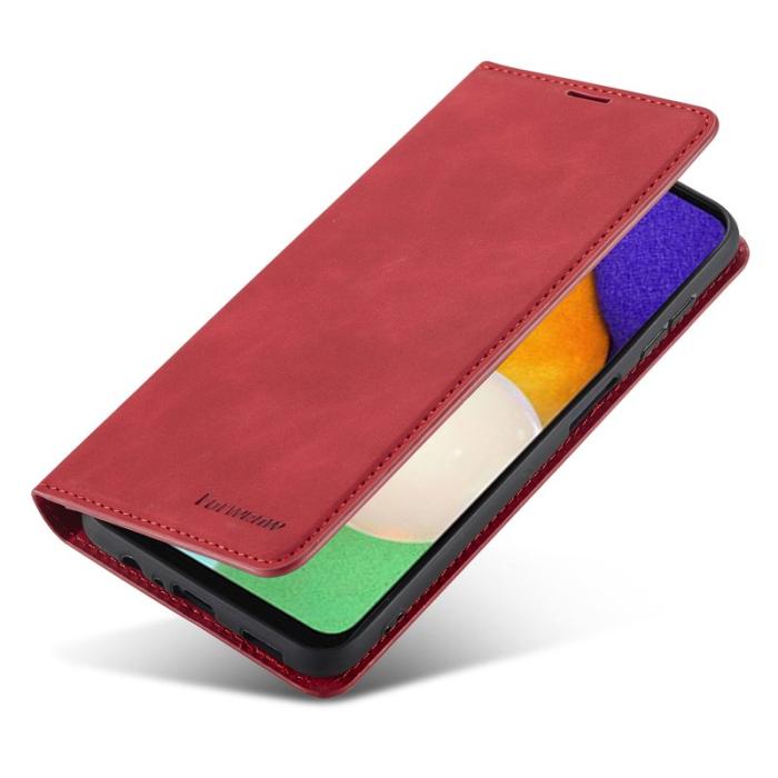 FORWENW - FORWENW Fantasy Series Samsung Galaxy S23 FE Fodral - Äkta läder - Röd