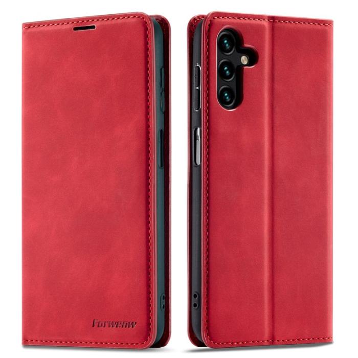 FORWENW - FORWENW Fantasy Series Samsung Galaxy S24+ Fodral Äkta läder - Röd