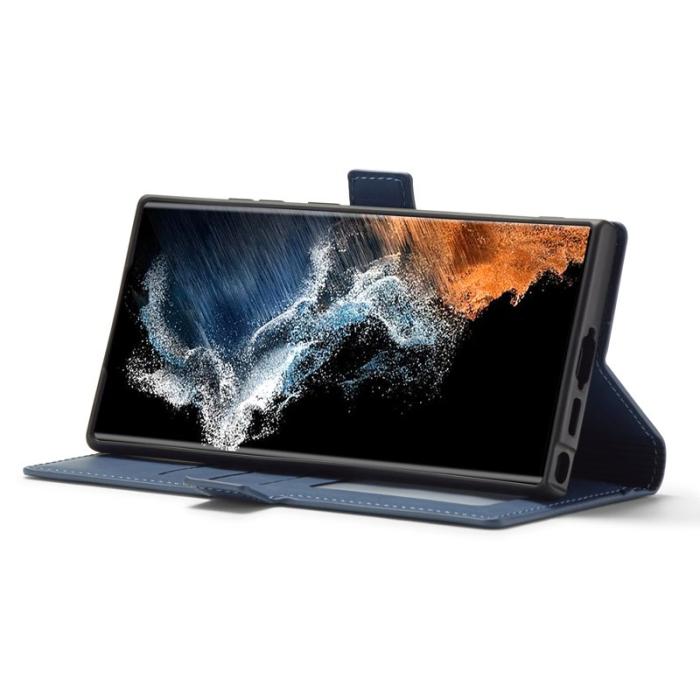 FORWENW - FORWENW Fantasy Series Samsung Galaxy S24 Ultra Fodral - Äkta läder - Blå