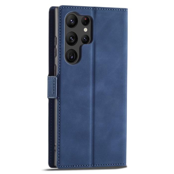 FORWENW - FORWENW Fantasy Series Samsung Galaxy S24 Ultra Fodral - Äkta läder - Blå