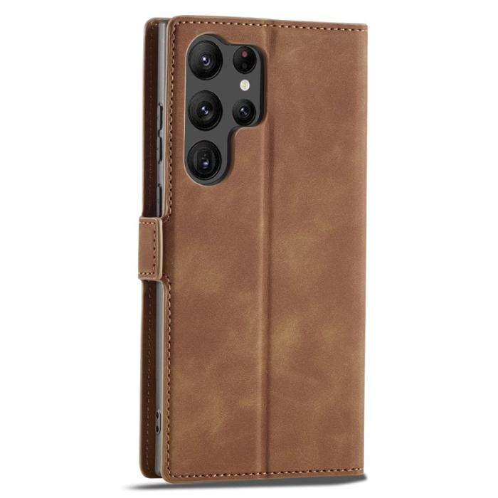 FORWENW - FORWENW Fantasy Series Samsung Galaxy S24 Ultra Fodral - Äkta läder - Brun
