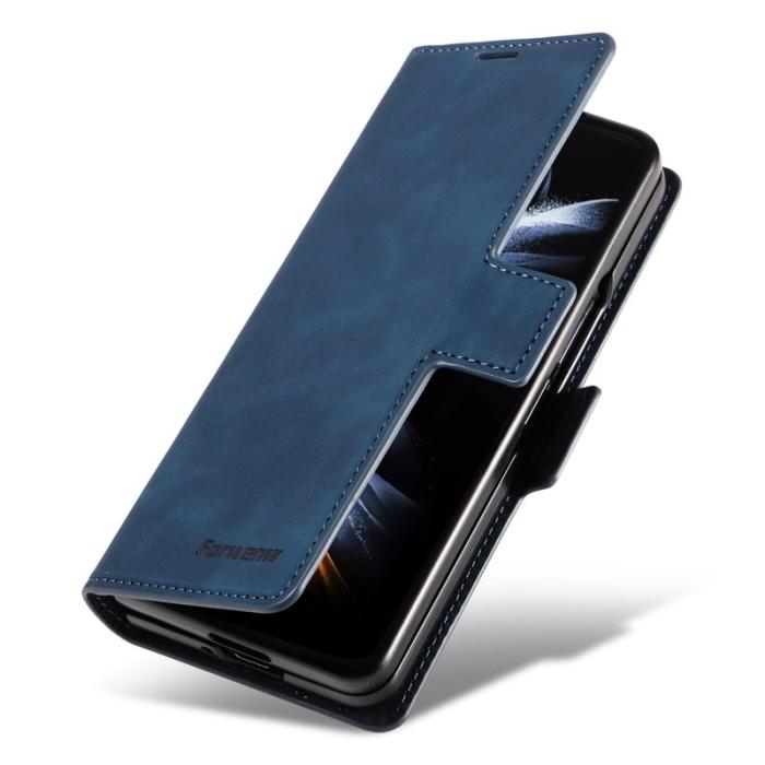 FORWENW - FORWENW Fantasy Series Samsung Galaxy Z Fold5 Fodral - Äkta läder - Blå