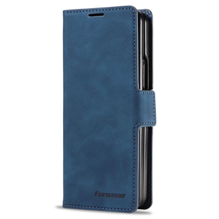 FORWENW - FORWENW Fantasy Series Samsung Galaxy Z Fold5 Fodral - Äkta läder - Blå