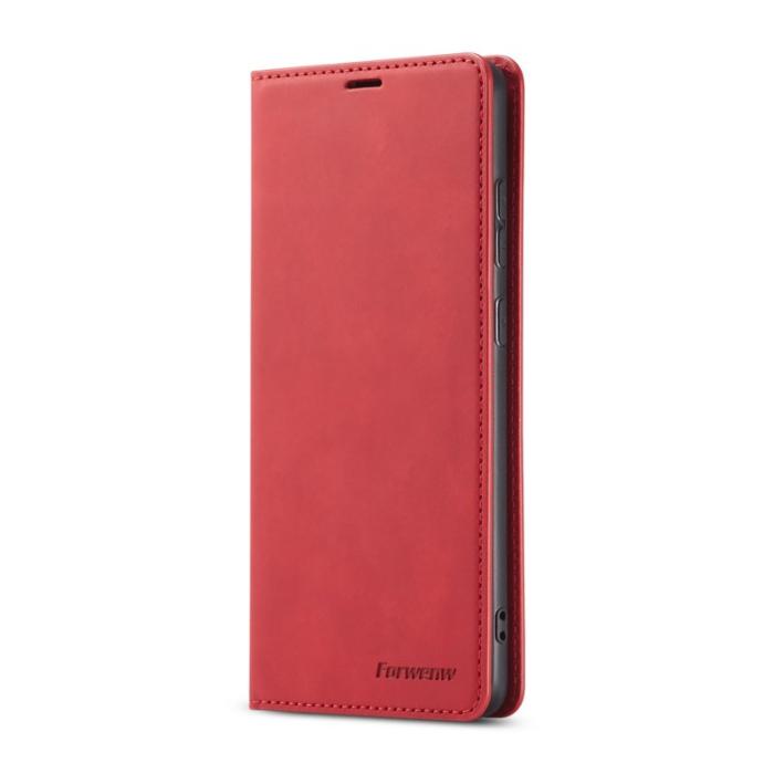 FORWENW - FORWENW Fantasy Series Silky Touch Fodral Äkta läder - Röd