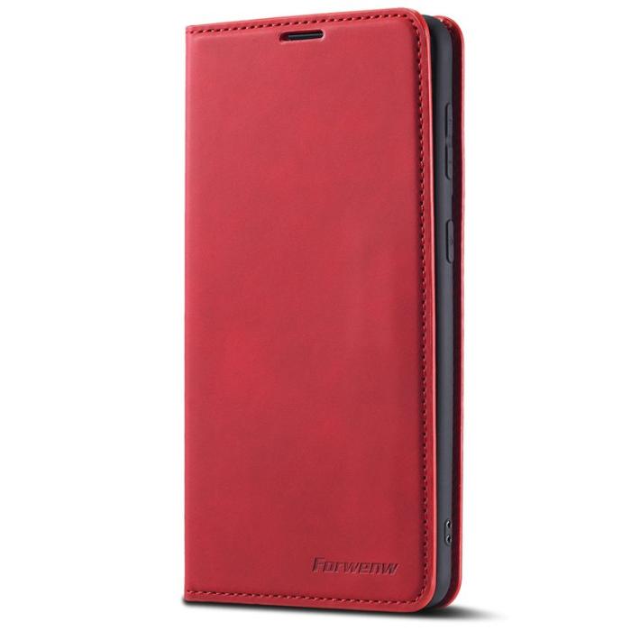 FORWENW - FORWENW Galaxy S22 Fodral i PU-läder - Röd