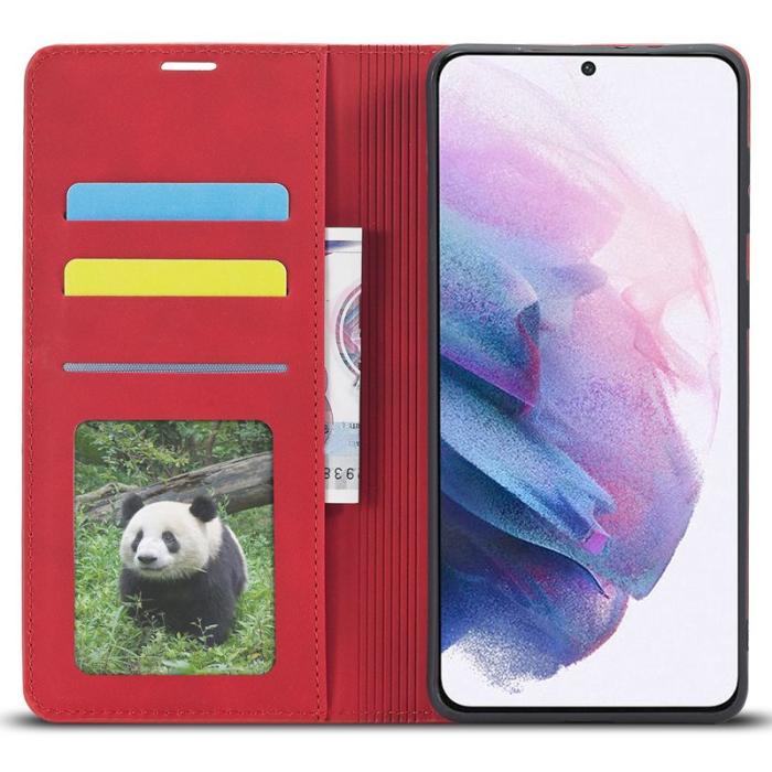 FORWENW - FORWENW Galaxy S22 Fodral i PU-läder - Röd