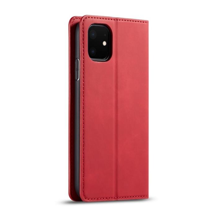 FORWENW - FORWENW iPhone 11 Fodral - Äkta läder - Röd
