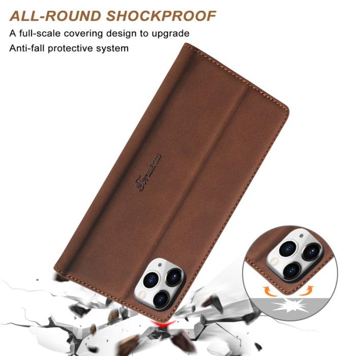 FORWENW - FORWENW iPhone 12 mini Fodral i Äkta läder - Brun