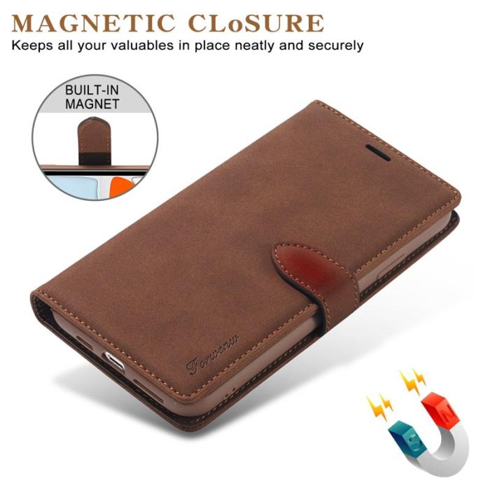 FORWENW - FORWENW iPhone 12 mini Fodral i Äkta läder - Brun