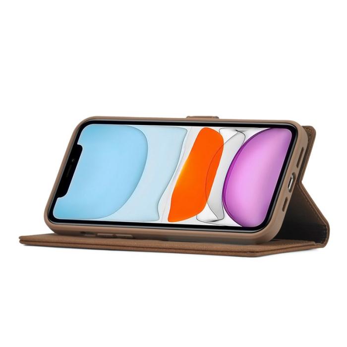 FORWENW - FORWENW iPhone 13 Fodral i Äkta läder - Brun - Full Protection