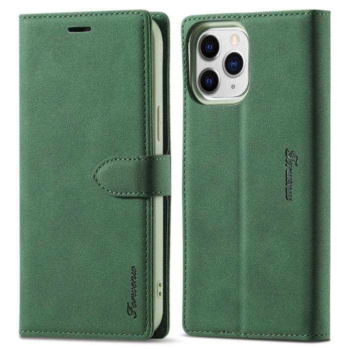 FORWENW - FORWENW iPhone 13 Fodral i Äkta läder - Grön