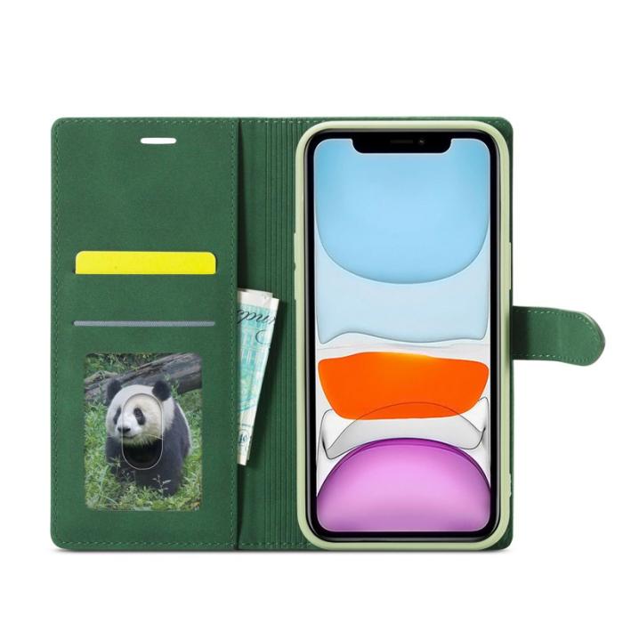 FORWENW - FORWENW iPhone 13 Fodral i Äkta läder - Grön