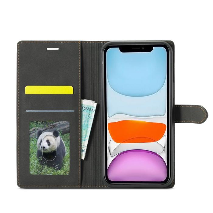 FORWENW - FORWENW iPhone 13 Fodral i Äkta läder - Svart