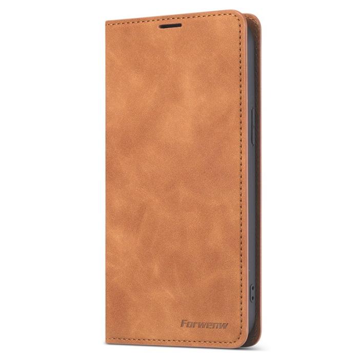 FORWENW - FORWENW iPhone 13 mini Fodral i Äkta läder - Brun