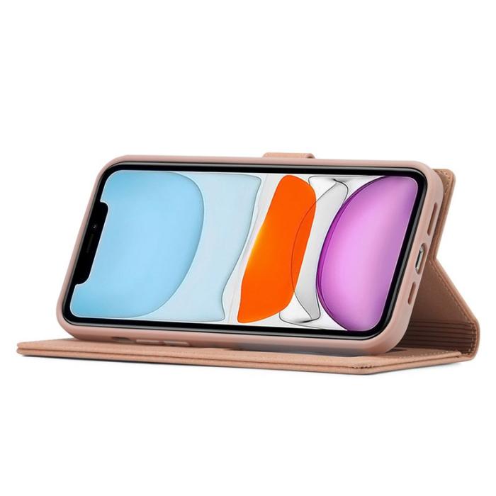 FORWENW - FORWENW iPhone 13 Pro Fodral Äkta läder - Rose Gold