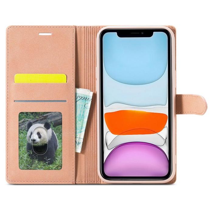 FORWENW - FORWENW iPhone 13 Pro Fodral Äkta läder - Rose Gold