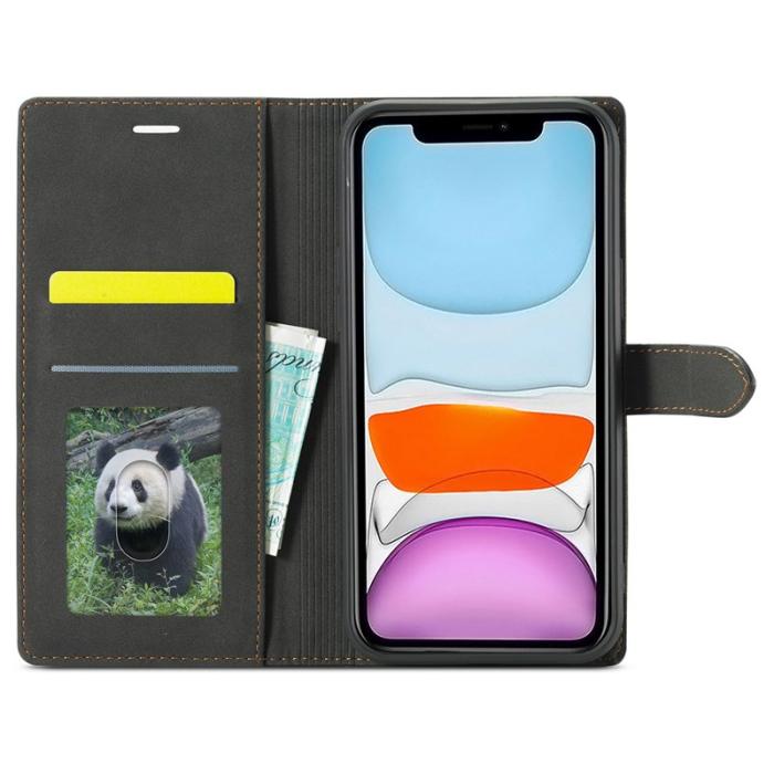 FORWENW - FORWENW iPhone 13 Pro Fodral Äkta läder - Svart