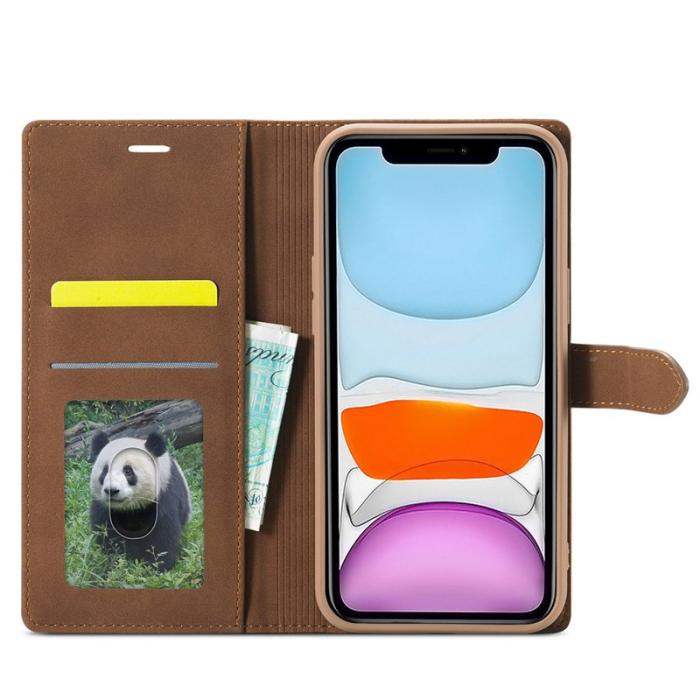 FORWENW - FORWENW iPhone 13 Pro Max Fodral Äkta läder - Brun