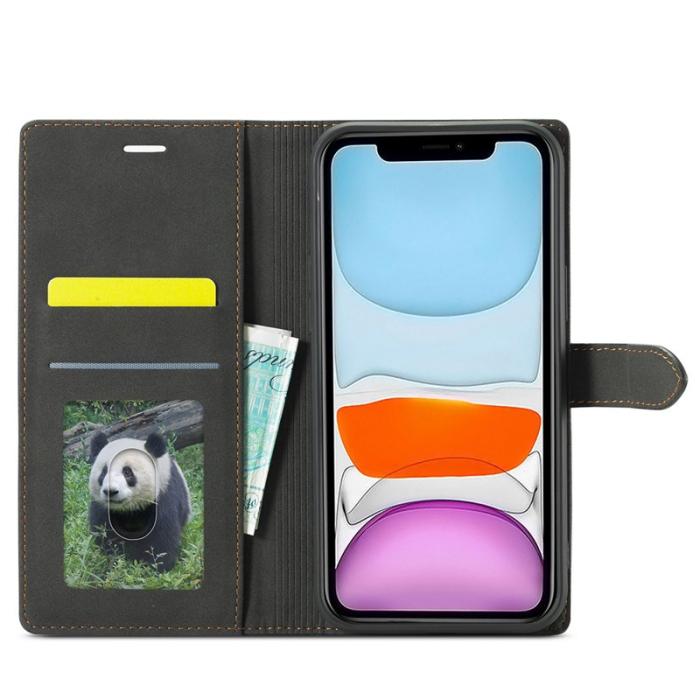 FORWENW - FORWENW iPhone 13 Pro Max Fodral i Äkta läder - Svart