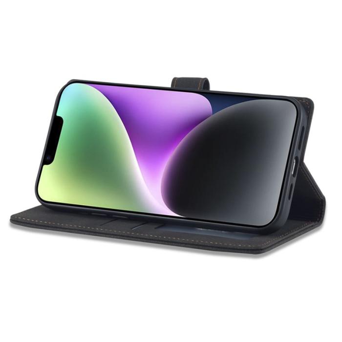 FORWENW - FORWENW iPhone 14 F1 Series Fodral i PU-läder - Svart