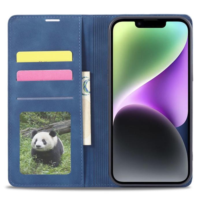 FORWENW - FORWENW iPhone 14 Fantasy Series Fodral i Skinvänligt Läder - Blå