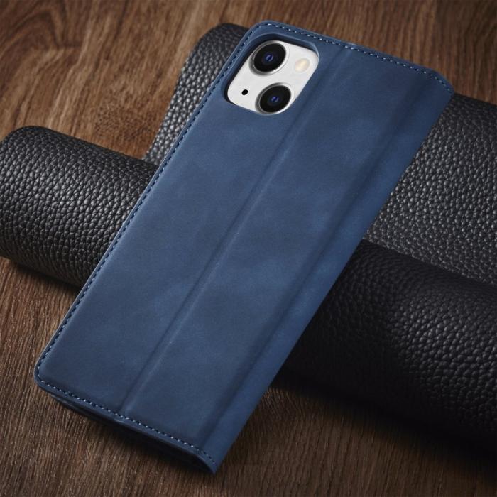 FORWENW - FORWENW iPhone 14 Fantasy Series Fodral i Skinvänligt Läder - Blå