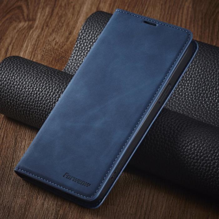 FORWENW - FORWENW iPhone 14 Fantasy Series Fodral i Skinvänligt Läder - Blå