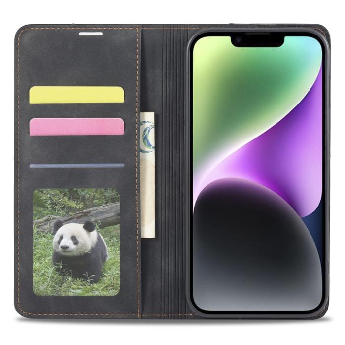 FORWENW - FORWENW iPhone 14 Fantasy Series Fodral i Skinvänligt Läder - Svart