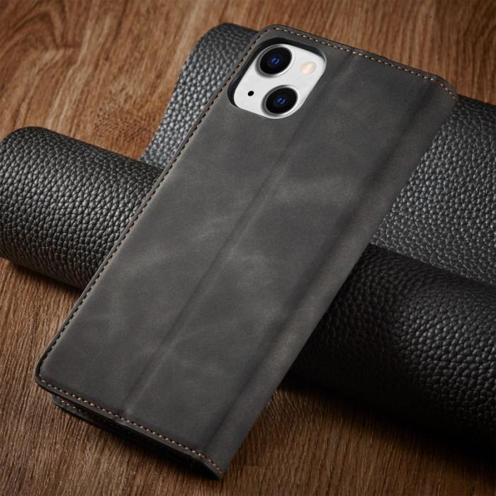 FORWENW - FORWENW iPhone 14 Fantasy Series Fodral i Skinvänligt Läder - Svart