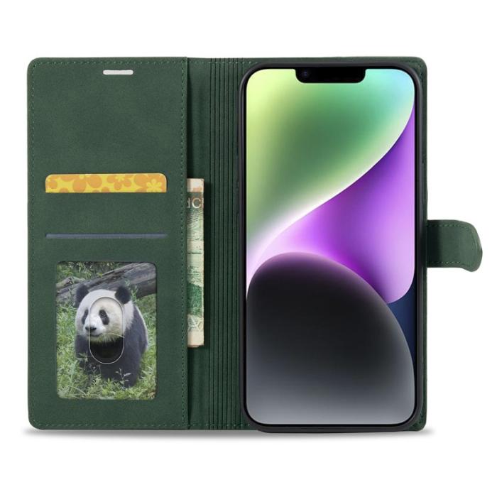 FORWENW - FORWENW iPhone 14 Plus F1 Series Flip Fodral - Äkta läder - Grön