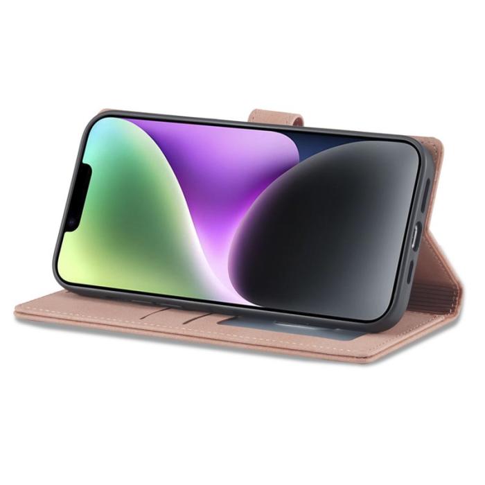 FORWENW - FORWENW iPhone 14 Plus F1 Series Flip Fodral Äkta läder - Roséguld