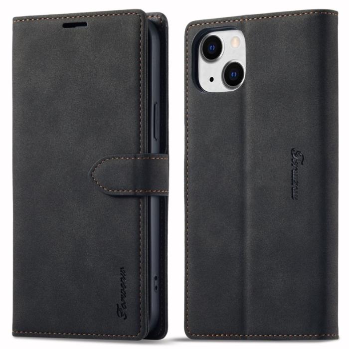 FORWENW - FORWENW iPhone 14 Plus F1 Series Flip Plånboksfodral Konstläder - Svart