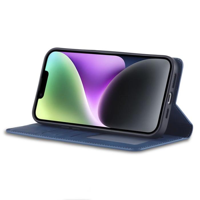 FORWENW - FORWENW iPhone 14 Plus Fodral i Äkta läder - Blå