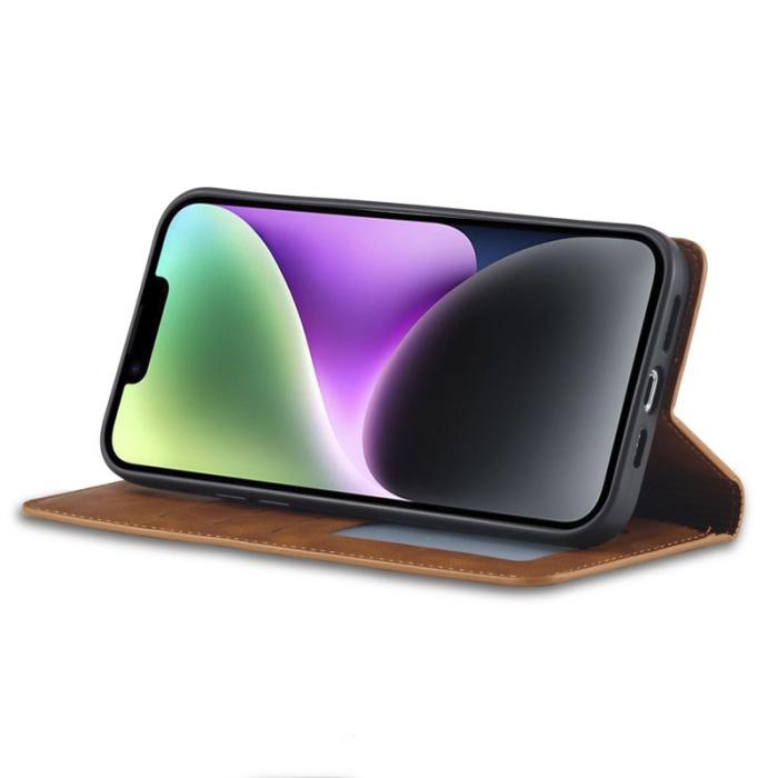 FORWENW - FORWENW iPhone 14 Plus Fodral i Äkta läder - Brun