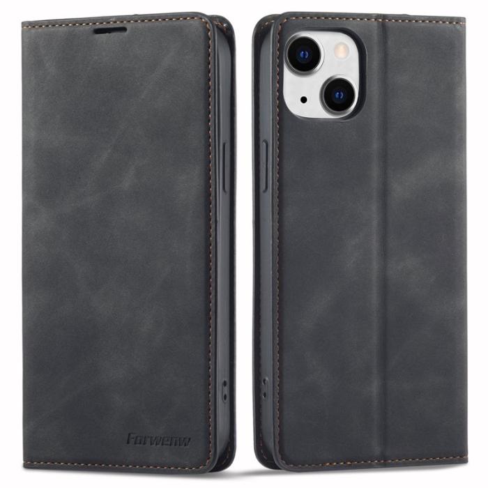 FORWENW - FORWENW iPhone 14 Plus Skal i Skinvänligt Läder - Svart