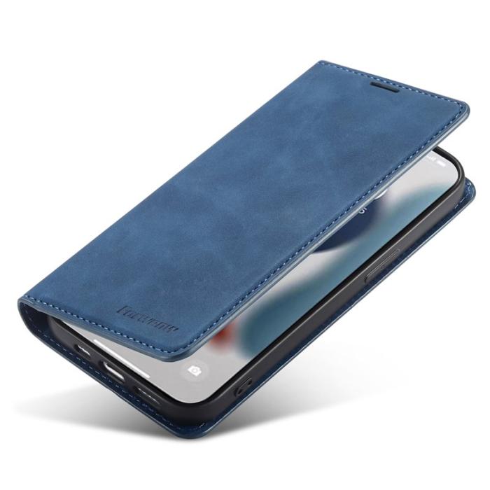 FORWENW - FORWENW iPhone 14 Pro Fodral Äkta läder - Blå