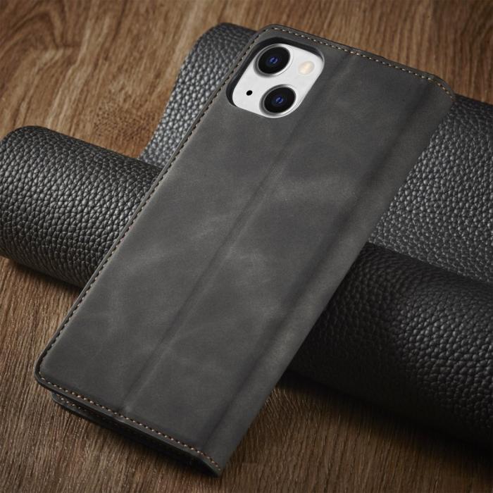 FORWENW - FORWENW iPhone 15 Fodral i Äkta läder - Svart