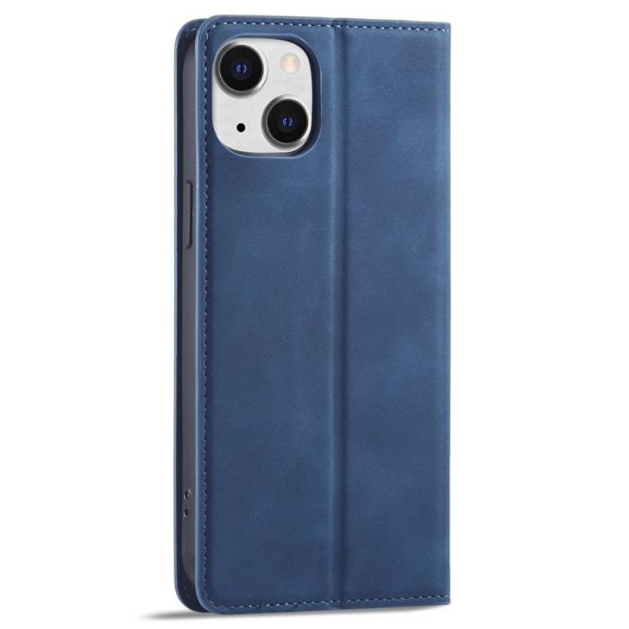 FORWENW - FORWENW iPhone 15 Plus Fodral Äkta läder - Blå