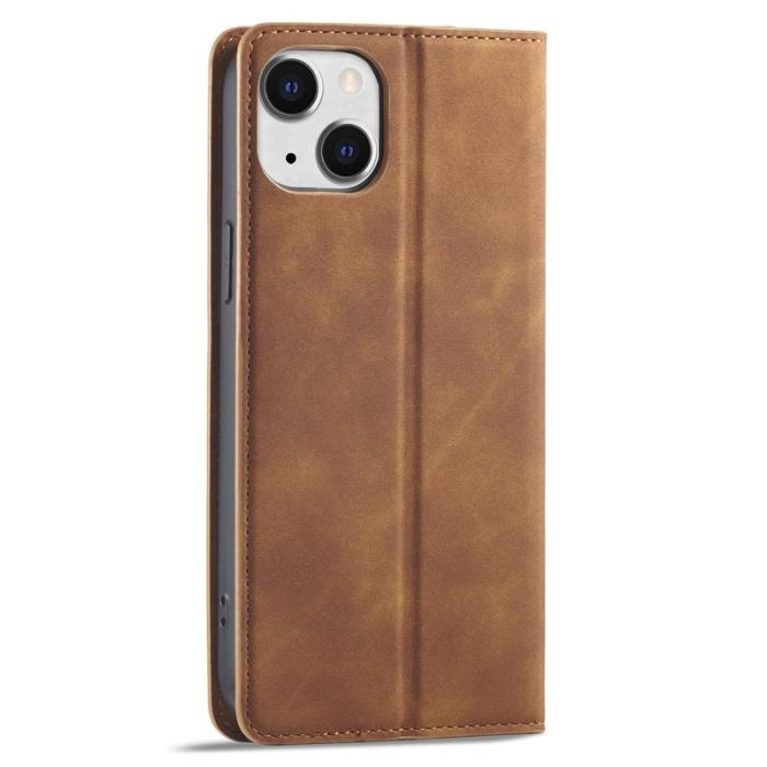 FORWENW - FORWENW iPhone 15 Plus Fodral i Äkta läder - Brun