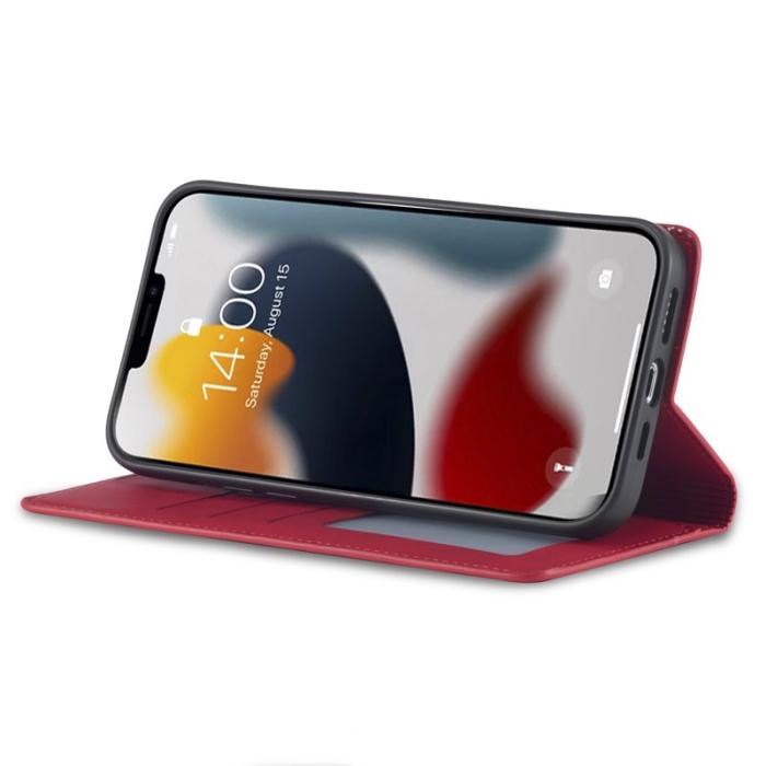 FORWENW - FORWENW iPhone 15 Plus Fodral i Äkta läder - Röd