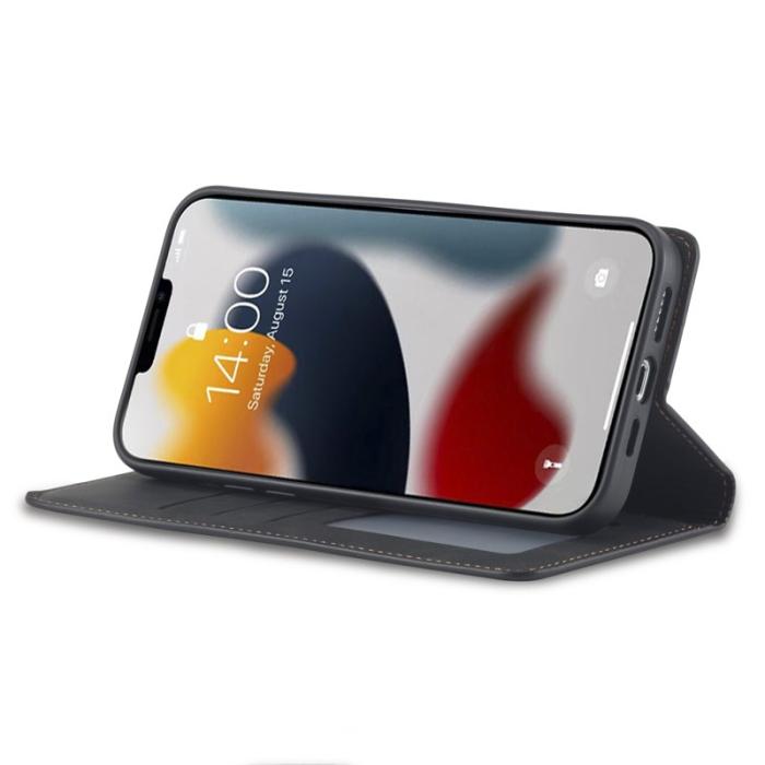 FORWENW - FORWENW iPhone 15 Plus Fodral i Äkta läder - Svart