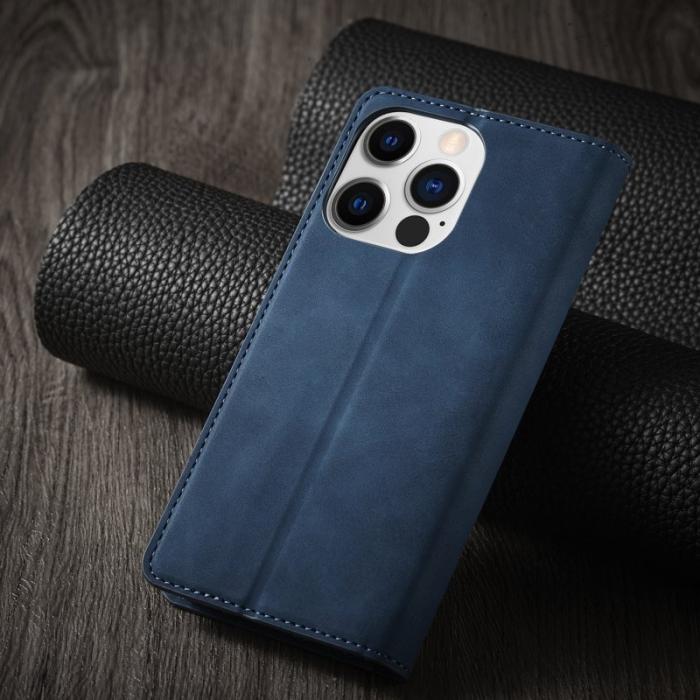 FORWENW - FORWENW iPhone 15 Pro Fodral i Äkta läder - Blå