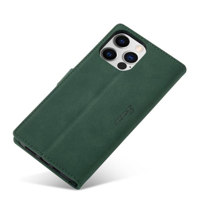 FORWENW - FORWENW iPhone 15 Pro Fodral PU Läder - Full Skydd - Grön