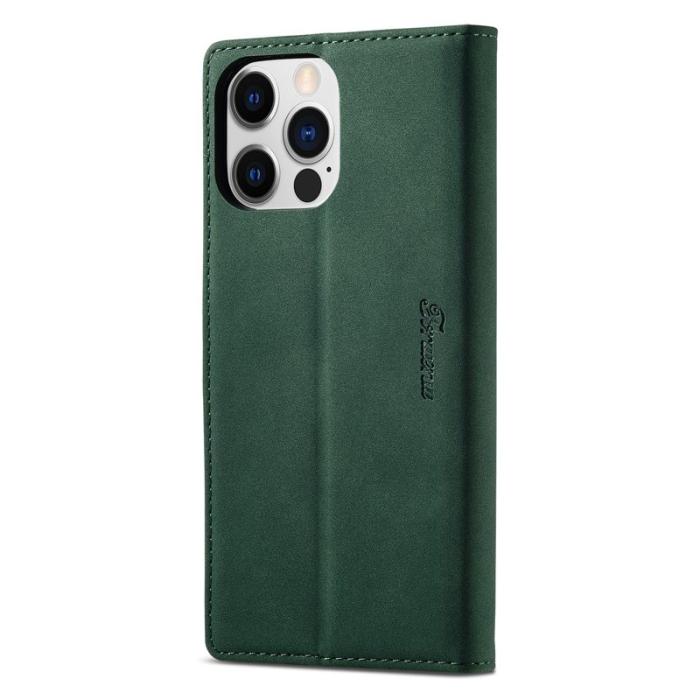 FORWENW - FORWENW iPhone 15 Pro Fodral PU Läder - Full Skydd - Grön