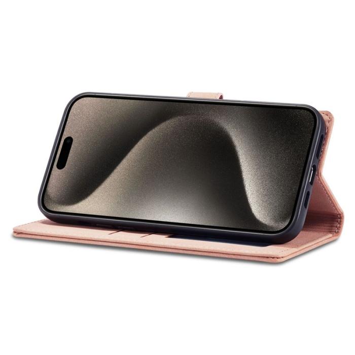 FORWENW - FORWENW iPhone 15 Pro Fodral PU Läder - Full Skydd - Roséguld