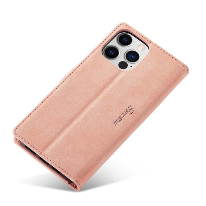 FORWENW - FORWENW iPhone 15 Pro Fodral PU Läder - Full Skydd - Roséguld